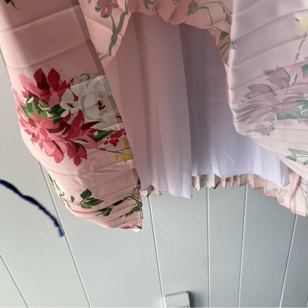 Spartina 449 Pink Floral Pleated Midi Skirt - Picture 7 of 11
